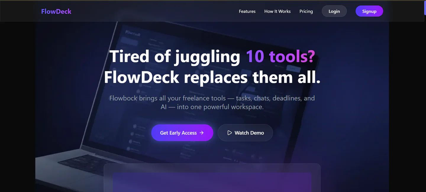 FlowDeck – A Digital Workspace for Freelancers